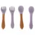 Set complet de hranire copii, Ikonka, cu 9 piese din silicon, pt diversificare hrana, Purple Crab