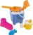 Set cu 9 ustensile de joaca pentru nisip Beach Castle cu galetusa si accesorii colorate Blue