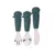 Set de cutit, furculita si lingurita din inox si silicon teal Ecorascals