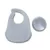 Set de hranire din silicon natural, contine bol cu vacuum si baveta, 6 luni+, Grey