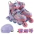 Set de role reglabile Desire, Action One, cu casca, protectii si geanta transport, marimea M (35-38), Roz