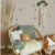 Set decoratiuni cu baldachine, perne decorativa si stickere, Muselina, Little Amy, Verde