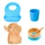 Set diversificare pentru copii Oaki castron si farfurie elefant din bambus cu lingurita, pahar si baveta albastru