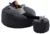Set fotoliu puf king size xl otoman perna decorativa dusty blue umplut cu fulgi de burete memory mix