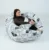 Set fotoliu puf king size xl perna decorativa moon grey umplut cu fulgi de burete memory mix