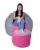 Set fotoliu puf pentru copii 5-16 ani matusalem otoman pink stripe umplut cu fulgi de burete memory mix