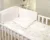 Set lenjerie din bumbac cu protectie laterala fata dubla pentru pat bebelusi 120 x 60 cm Airy Beige