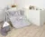 Set lenjerie din bumbac cu protectie laterala pentru pat bebelusi Hero Grey 120 x 60 cm