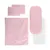 Set lenjerie pentru carucior, cu protectie impermeabila, 6 piese, Little Bear Pink