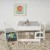 Set masuta cu 2 scaunele din lemn cu spatiu de depozitare si tabla Ginger Home AlbGri