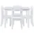 Set masuta cu 4 scaunele din lemn Ginger Home Alb,margini rotunjite,design scandinav elegant,potrivit pentru luat masa,activitati,teme,gradinita,after school