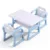 Set masuta de studiuactivitati cu 2 scaunele,margini rotunjite,polita de depozitare,utilizare acasa,gradinite sau crese Nichiduta School Blue