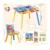 Set masuta si 2 scaunele cu spatar pentru copii Ginger Home Ocean Animals din lemn, Margini rotunjite,potrivit pentru activitatiteme,gradinita,after school,greutate suportata 40kg