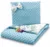 Set paturica 75 x 55cm si perna 25 x 35cm pentru copii, cu doua fete, BabyMam minky Blue forest