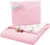 Set paturica 75×100 cm si perna 35×30 cm pentru copii, BabyMam minky pink giraffe, versatila cu doua fete