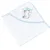 Set prosop cu capison si manusa de baie pentru copii BabyJem WhiteBlue