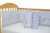Set protectii patut Odette Blue din bumbac 50×100 cm