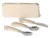 Set tacamuri din otel cu geanta portabila din silicon, Citron, Balerina, Bej