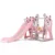 Spatiu de joaca 3 in 1 Nichiduta Garden Bear Pink cu leagan, togoban, cos de baschet, design atractiv si baza stabila