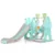Spatiu de joaca 3 in 1 Nichiduta Garden Forest Blue cu tobogan cu protectii laterale, leagan, cos de baschet, baza stabila, greutate maxima 40 kg
