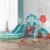 Spatiu de joaca 4in1 Nichiduta Garden Tower Arcada Blue cu leagan convertibil si bara detasabila, tobogan cu trepte late, margini rotunjite si Piscina cu 200 bile joaca incluse