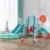Spatiu de joaca 4in1 Nichiduta Garden Tower Blue cu tobogan, leagan cu bara de protectie detasabila, jucarie muzicala, cos de baschet, minge, poarta de fotbal si piscina cu 200 bile incluse