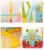 Spatiu de joaca Nichiduta Bear Colorful 3 in 1 cu Leagan convertibil, Tobogan cu trepte late si protectii laterale inalte, Cos de baschet cu inaltime reglabila