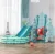 Spatiu de joaca Nichiduta Garden Tower Blue 3in1 cu tobogan, leagan cu bara de protectie detasabila, jucarie muzicala, Cos de baschet, Minge si piscina cu 200 bile incluse