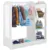 Stand pentru imbracaminte copii Ginger Home Mirror White cu 4 polite,bara pentru umerase,raft si oglinda, dimensiune 93.5x38x100.3 cm