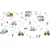 Sticker decorativ pentru copii autoadeziv Tractoare si Excavatoare 50×90 cm