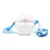 Sticluta de apa din tritan pentru copii, Kindnort Baer, sterilizabila, pai moale din silicon cu bila gravitationala, prevazuta cu snur reglabil, capacitate 300 ml, Pink
