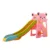 Tobogan Nichiduta Garden Bear Pink 2in1 cu cos de baschet cu trepte late, margini inalte si rotunjite, manere, varsta 2 ani+