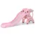 Tobogan Nichiduta Garden Fawn Roz 2in1 cu Protectii laterale , Manere, Trepte late, Margini rotunjite si Cos de baschet