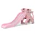 Tobogan Nichiduta Garden Little Calf Roz 2in1 cu Protectii laterale, Margini rotunjite, Trepte late si Cos de baschet