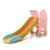 Tobogan Nichiduta Garden Play and Slide 2in1 Pink cu Protectii laterale inalte, Margini rotunjite, Trepte late, Cos de baschet si minge
