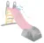 Tobogan mare XXL pentru copii Mochtoys Roz pastel 180 cm,pentru interiorexterior trepte late,manere de prindere,margini rotunjite,plastic rezistent cu posibilitate atasare furtun