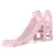 Tobogan pentru copii Nichiduta Garden Happy Slide Pink cu protectii laterale, inaltime reglabila, scara solida, trepte late si cos de baschet