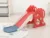 Tobogan pentru copii Nichiduta Garden Little Red Dragon, de interiorexterior, design pliabil, cu mini-cos de baschet, prevazut cu scara, manere de sustinere, dimensiune 38 x 115 x 54 cm