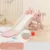 Tobogan pentru copii Nichiduta Garden Pink Deer, de interiorexterior, prevazut cu mini-cos de Baschet, scara, manere de sustinere, design pliabil, dimensiune 38 x 115 x 55 cm