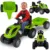 Tractor XXL cu pedale si remorca Green