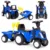 Tractor fara pedale New Holland cu remorca pentru copii 658T Albastru