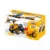 Tractor pentru copii fara pedale Falk JCB, cu remorca lopata si grebla, recomandat copiilor de la 1 la 3 ani, greutate maxima admisa 30 kg, volan cu claxon