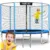 Trambulina de gradina pentru copii Neo-Sport Albastru 312cm 10FT cu Scara si Plasa exterioara , Stalpi metalici cu protectie din burete, Intrare cu fermoar si catarama, Covoras impermeabil flexibil