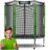 Trambulina de gradina pentru copii Neo-Sport Verde 140 cm 4.5FT, Plasa exterioara, Stalpi metalici cu protectie din burete, Intrare cu fermoar si catarama, Covoras impermeabil flexibil
