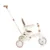 Tricicleta pentru copii 3 in 1 Byox Compacto Beige ultrapliabila,cu suport de picioare, control al directiei, scaun reversibil, rotire 360 grade, spatar reglabil, copertina XXL,pernuta moale pe scaun si spatar