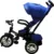 Tricicleta pentru copii Baby Care Turbo Bike Albastru cu Far luminos, Roti din cauciuc, Pozitie somn, Pedale si maner pentru parinti, Scaun reversibil cu invartire 360 grade , Cadru metalic, Dimensiuni 110X45X90 cm