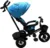 Tricicleta pentru copii Baby Care Turbo Bike Turquoise cu copertina, roti din cauciuc, pozitie somn, maner pentru parinti, scaun reversibil cu invartire 360 grade, cadru metalic, dimensiuni 110x45x90 cm