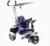 Tricicleta pentru copii Baby Mix GR01 Violet cu maner pentru controlul directiei, oglinda retrovizoare, suport pentru picioare, bara de protectie detasabila, cos pentru jucarii