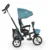 Tricicleta pentru copii Byox Flexy Lux Turquoise, pliabila, cu maner parental si sezut reversibil , spatar reglabil, frana,suport pahar si roti din cauciuc