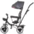 Tricicleta pentru copii Chipolino Jazz Anthracite cu sezut rotativ 360 grade, control al directiei, suport de picioare reglabil si frana pe rotile din spate
